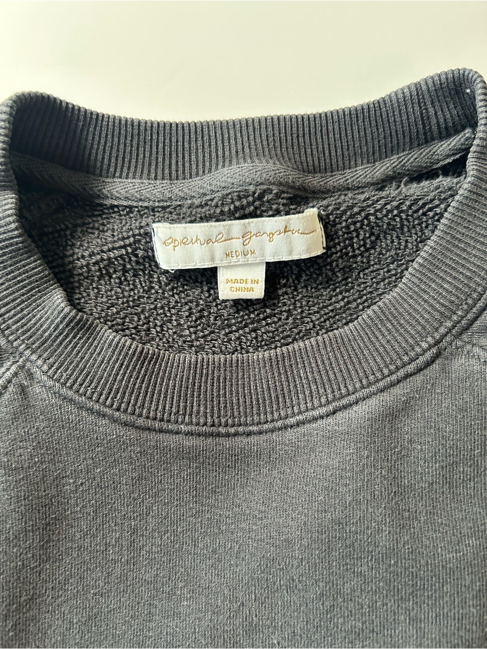 Spiritual Gangster x Peloton Crewneck Sweatshirt Medium Washed Navy Blue Gray - Picture 2 of 5